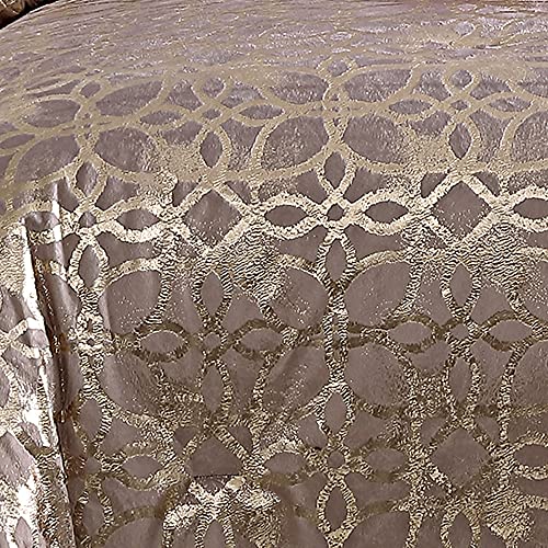 Riverbrook Home 100% Polyester Comforter Set, Queen, Hillcrest - Ivory/Gold, 9 Piece Set