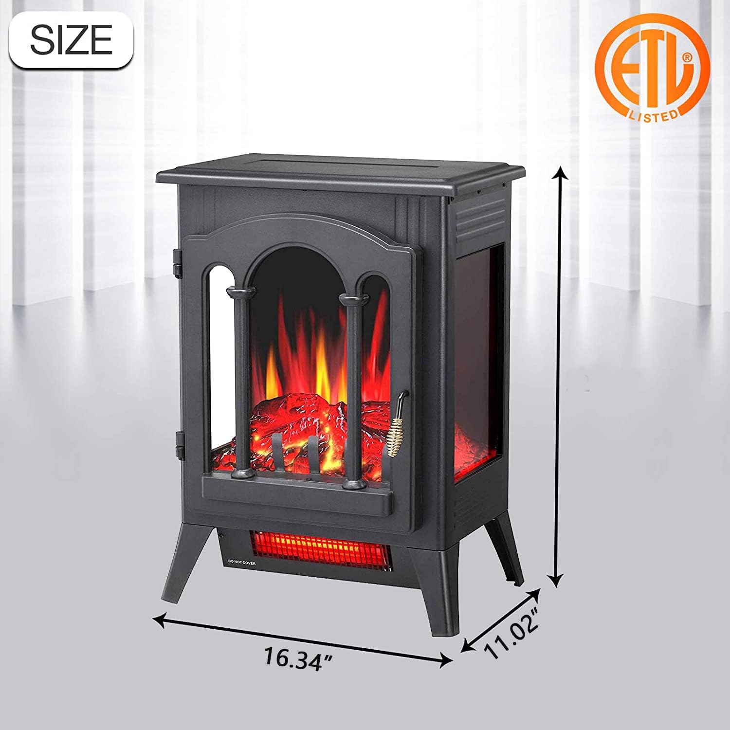 Antarctic Star 3D Infrared Electric Fireplace Stove, Freestanding Fireplace Heater Adjustable Brightness,Portable,Thermostat,Overheating Protection