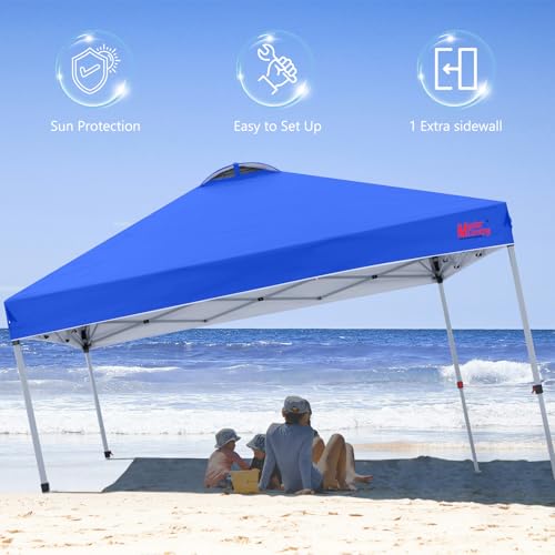 MASTERCANOPY Durable Pop-up Canopy Tent with 1 Sidewall (10'x10',White)