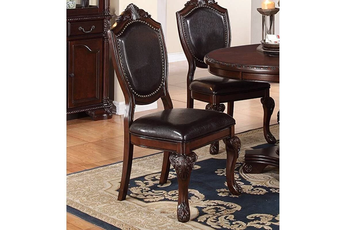 Set of 6 Dining Chairs Brown Antique Traditional Look Kitchen Dining Room Furniture Majestic Design Formal Comfort Chair