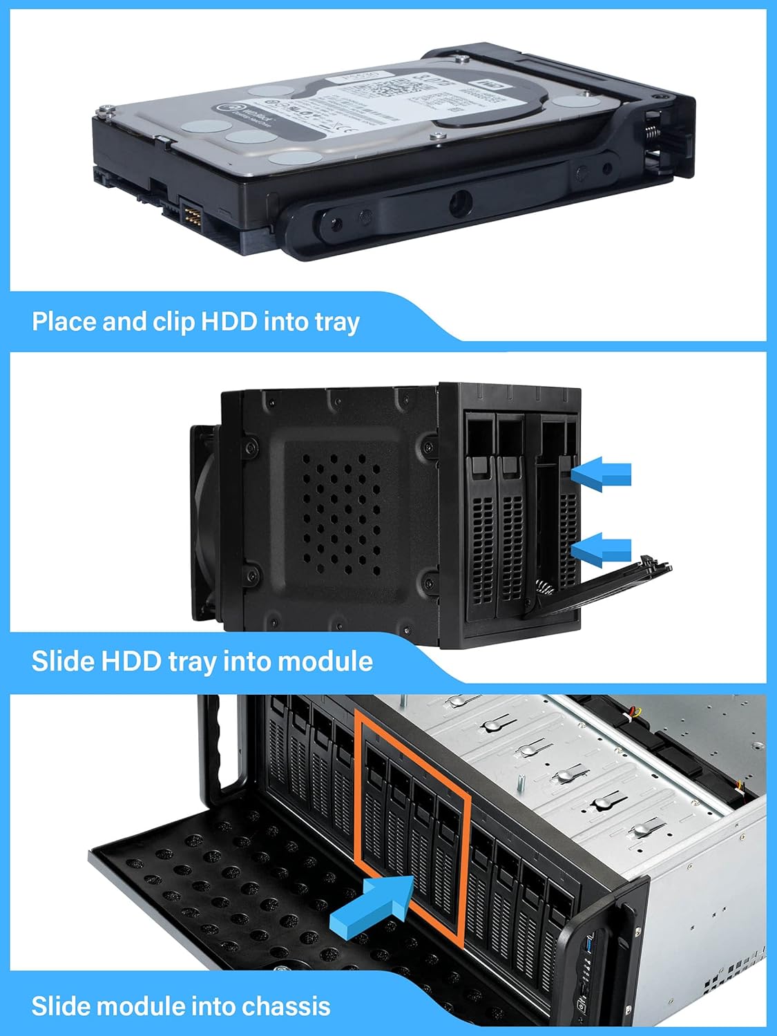 Rosewill 4U Server Chassis 15 Bay Server Case 15x 3.5 HDD Bays, E-ATX Board, Rackmount Server Case