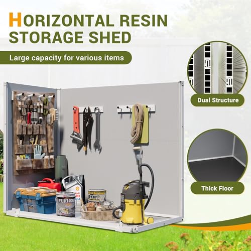 UDPATIO Storage Resin Shed Outdoor 41 Cu.Ft Weatherproof Tool Storage Sheds with Floor Thickened, Gas Spring