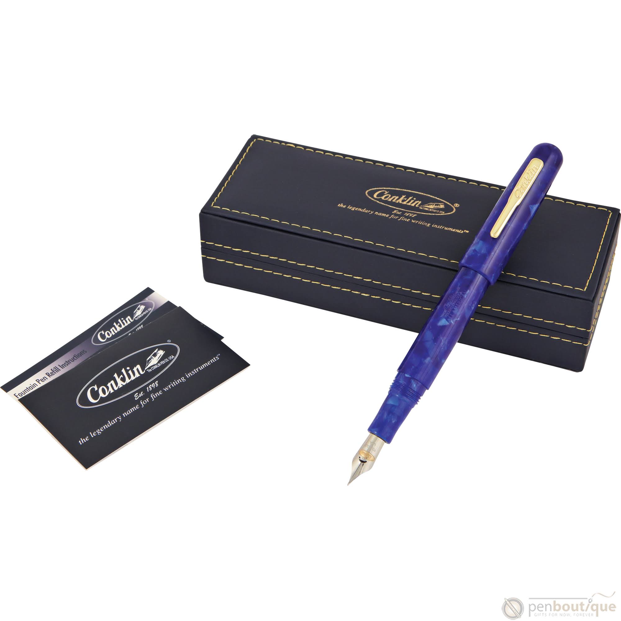 Conklin All American Blue-Lapis Fountain Pen, Omniflex