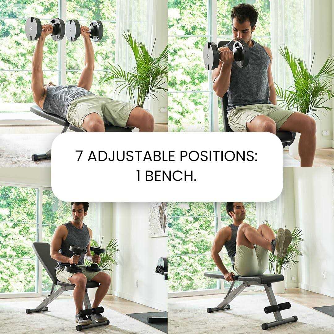 Finer Form 5-in-1 Adjustable Weight Bench Foldable Multi-Purpose Bench for Full Body Workout - Sports Supplies Online Store
