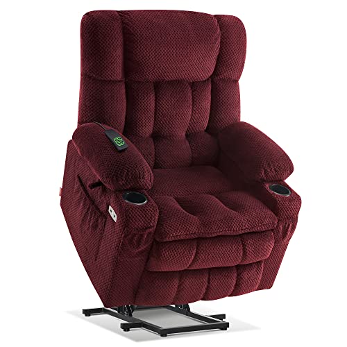 MCombo Dual Motor Power Lift Recliner Chair with Massage and Heat for Elderly People, Infinite Position, USB Ports, Cup Holders