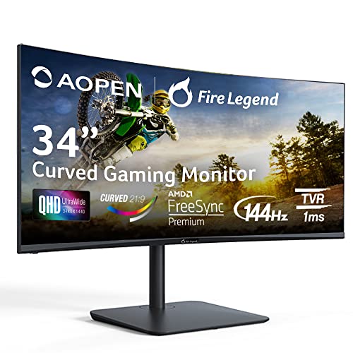 acer AOPEN Curved Zero-Frame Full HD Gaming Monitor - Smart Home Appliances