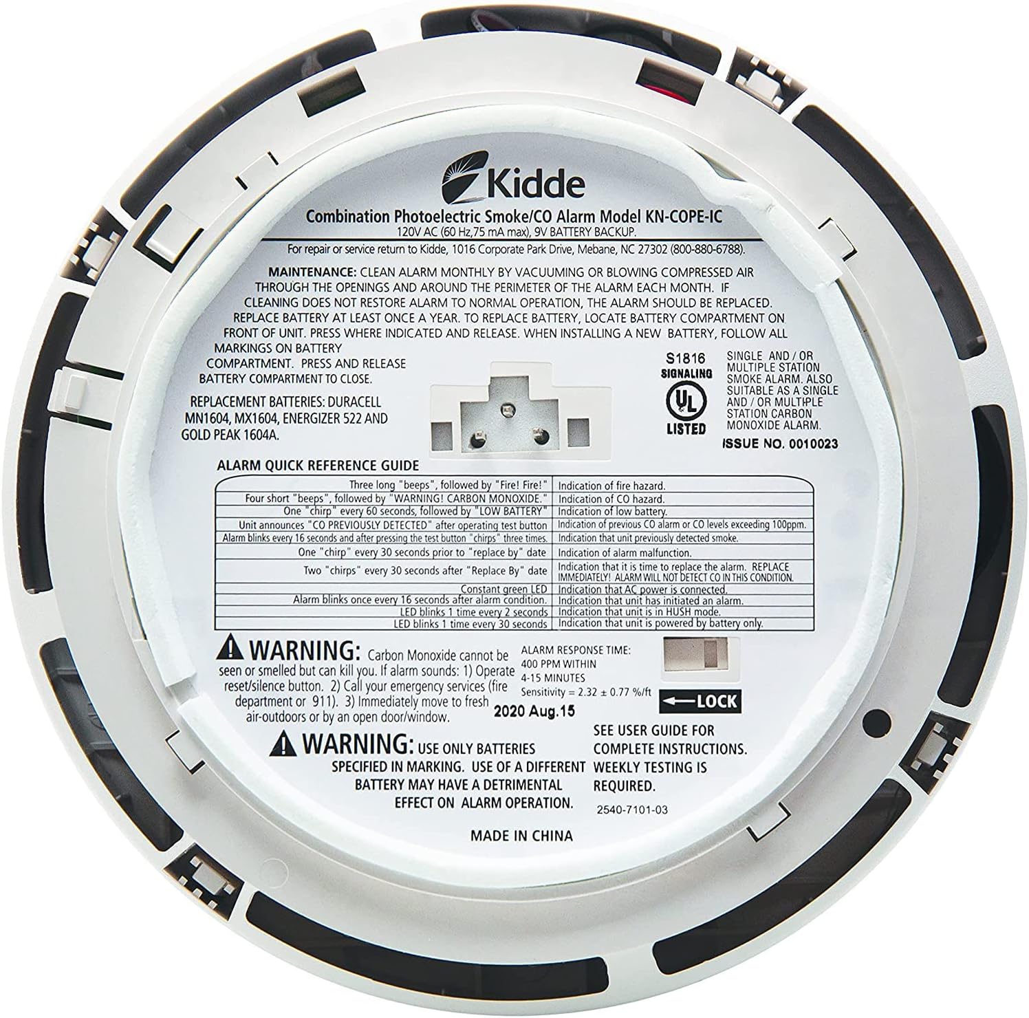 Kidde Smoke & Carbon Monoxide Detector, Hardwired, Interconnect Combination Smoke & CO Alarm with Battery Backup, Voice Alert, Pack of 2