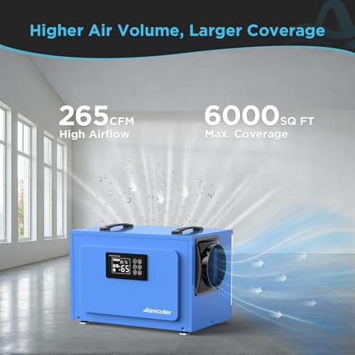 125 Pints Commercial Dehumidifier for Crawl Spaces & Basements with Drain Hose, Industrial Grade Water Damage Restoration for up to 6,000 sq ft