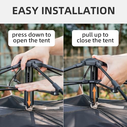 Tents for Camping 2 Person Waterproof Pop Up Camping Tent with Screen Porch 4 Ventilation Mesh Windows & 2 Doors Portable for Camping, Hiking, Beach