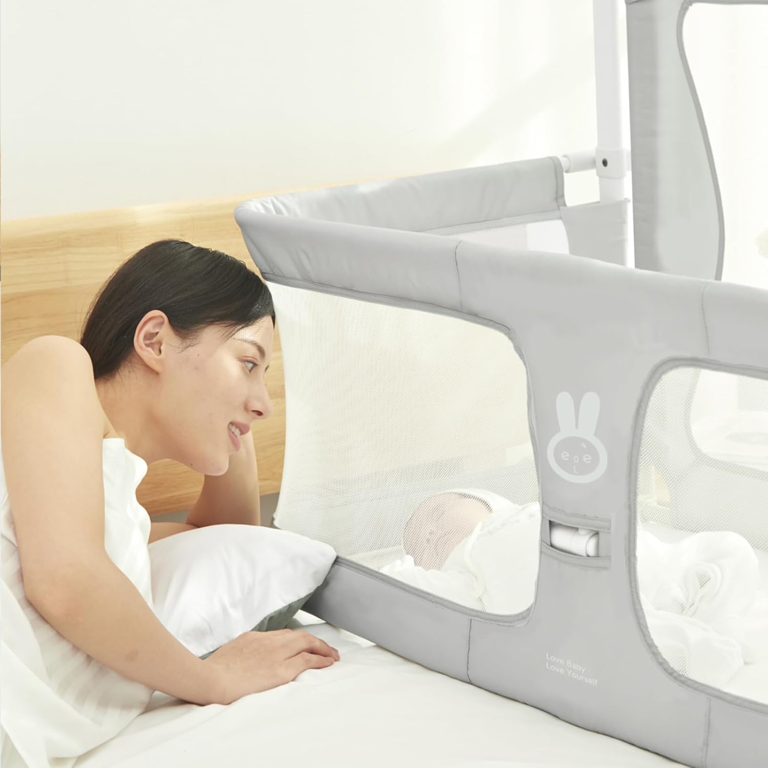 SISTINE Baby Bedside Crib, 3 in 1 Baby Bassinet, Baby bedside bassinet, Safe bedside bassinet