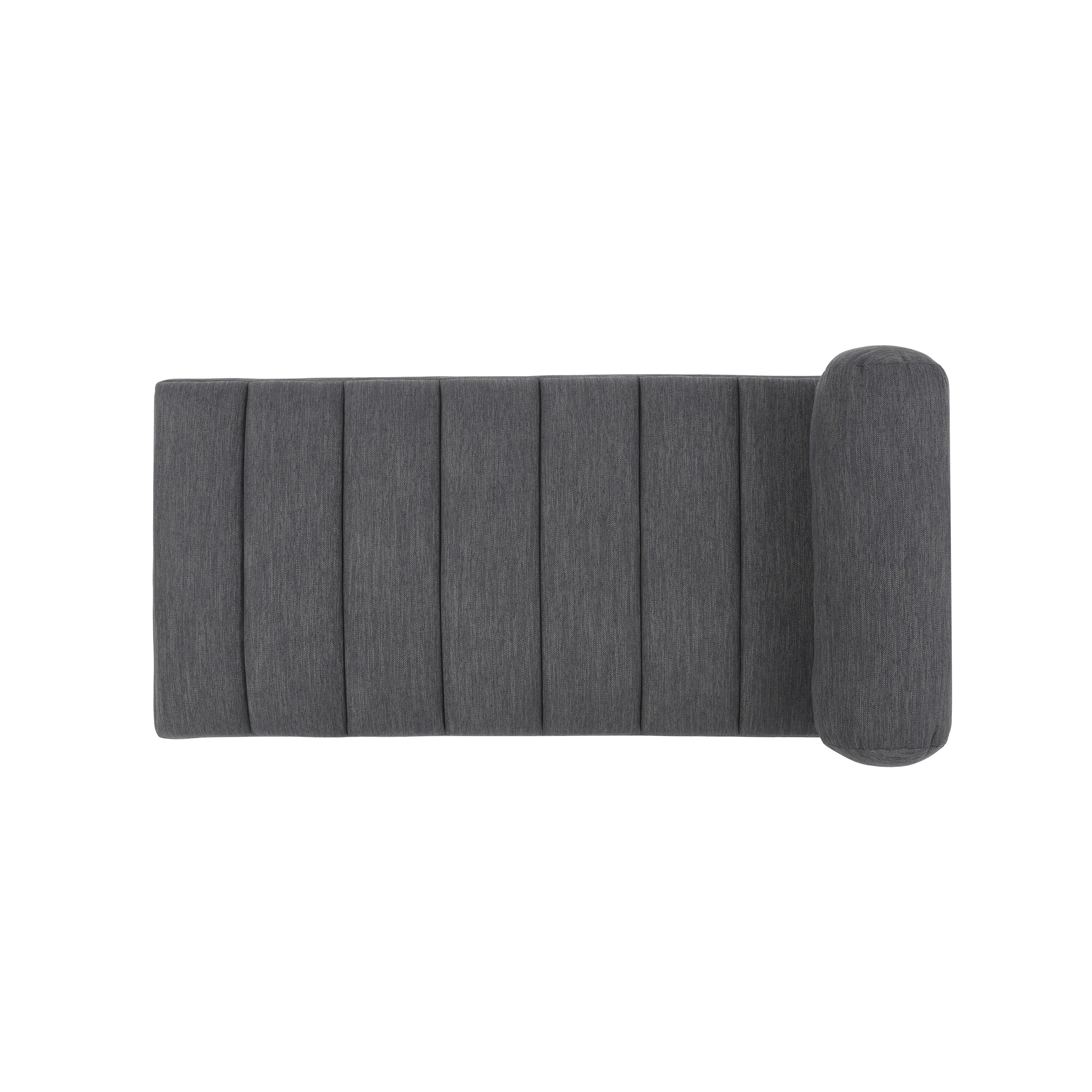 Christopher Knight Home Bonny  Fabric Tufted Chaise Lounge with Bolster Pillow by  Charcoal/ Natural Walnut - Curated Treasures Market