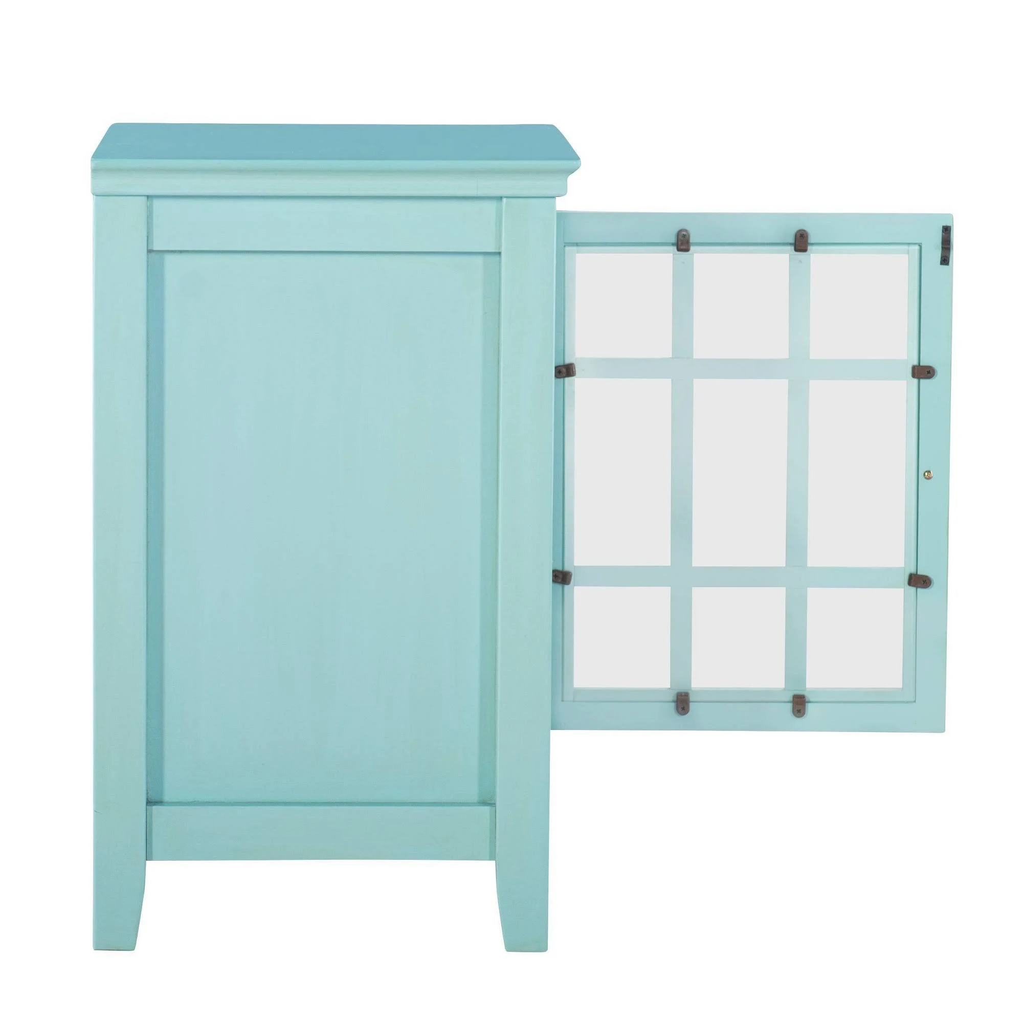 Linon Largo Antique Single Door Cabinet - Turquoise