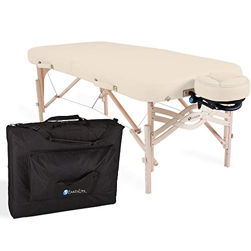 EARTHLITE Premium Portable Massage Table Package SPIRIT - Spa-Level Comfort, Deluxe Cushioning incl. Flex-Rest Face Cradle & Strata Face Pillow