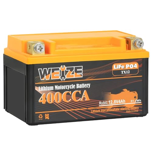 Weize Lithium YTX30L-BS, 700A Lithium LiFePO4 YTX30L Motorcycle Battery, 12V 10AH ATV, UTV, Jet Ski, Scooter, Lawn Mower, Tractor, Generator Battery