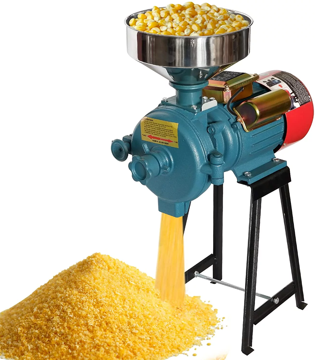 NAIZEA 110V Electric Grain Mill, 3000W Flour Mill Corn Cereals Grinder, Milling Rice Wheat Grain Coffee Maiz Feed, Dry Cereals Grinder W/Funnel