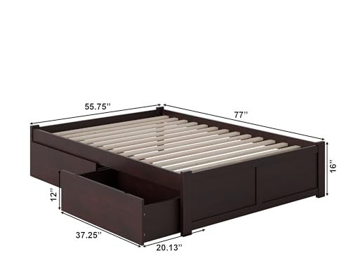 AFI Concord Platform Bed with Footboard & Storage Drawers