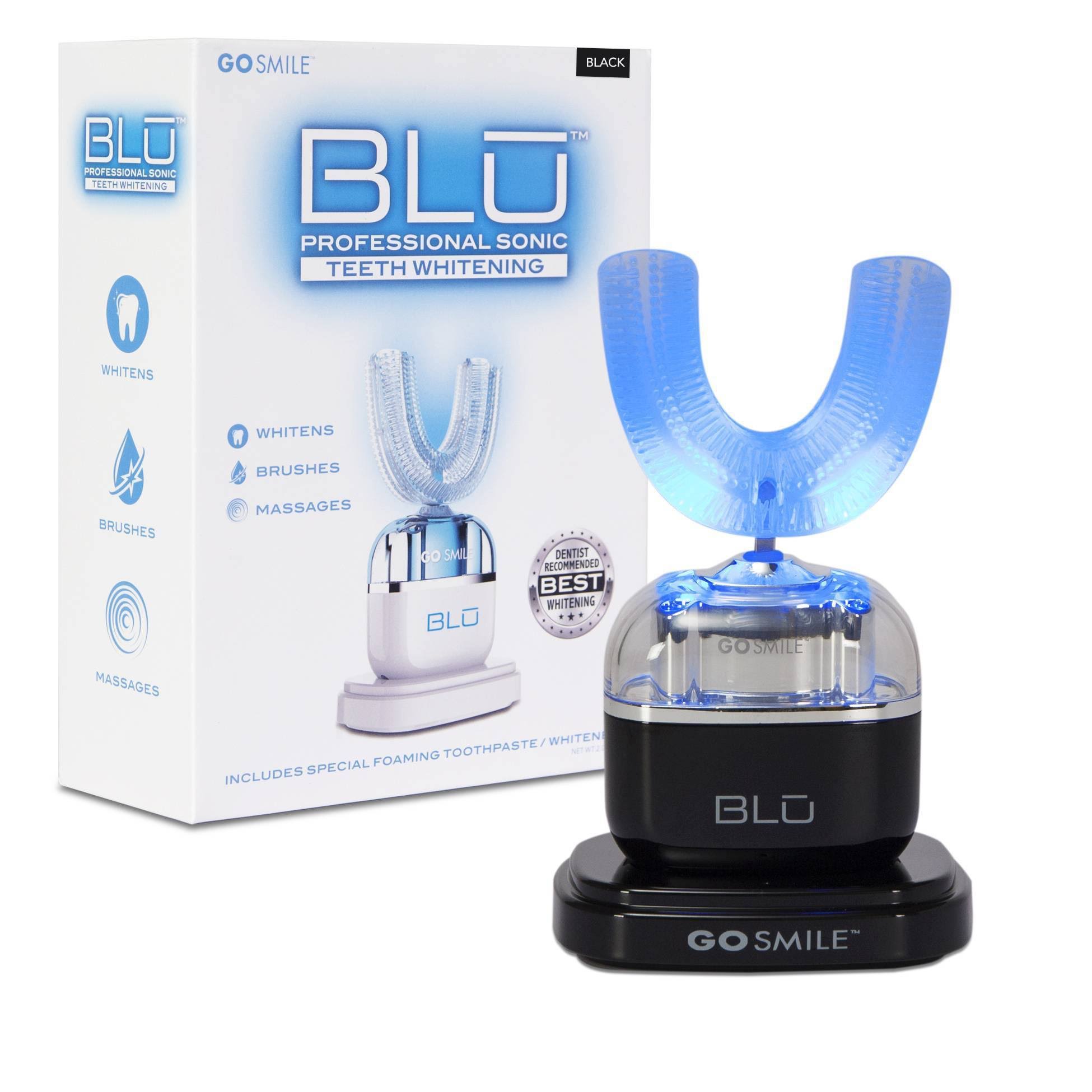 Go Smile BLU Professional Sonic Teeth Whitening Toothbrush System Black - Megean