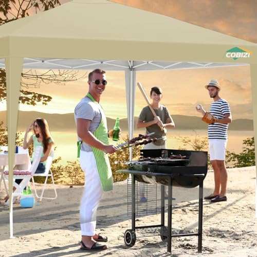 COBIZI 10x10 Pop up Canopy Tent Protable Canopy Tent with 4 Sidewalls Waterproof Commercial Instant Shelter for Parties, Wedding