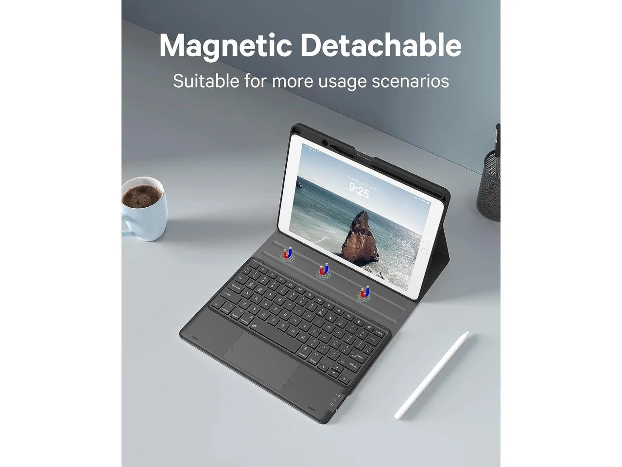 Touchpad Keyboard Case for iPad 10th Generation 10.9 inch 2022 A2696 A2757 A2777 Smart Stand Cover with Detachable Wireless Magnetic Keyboard