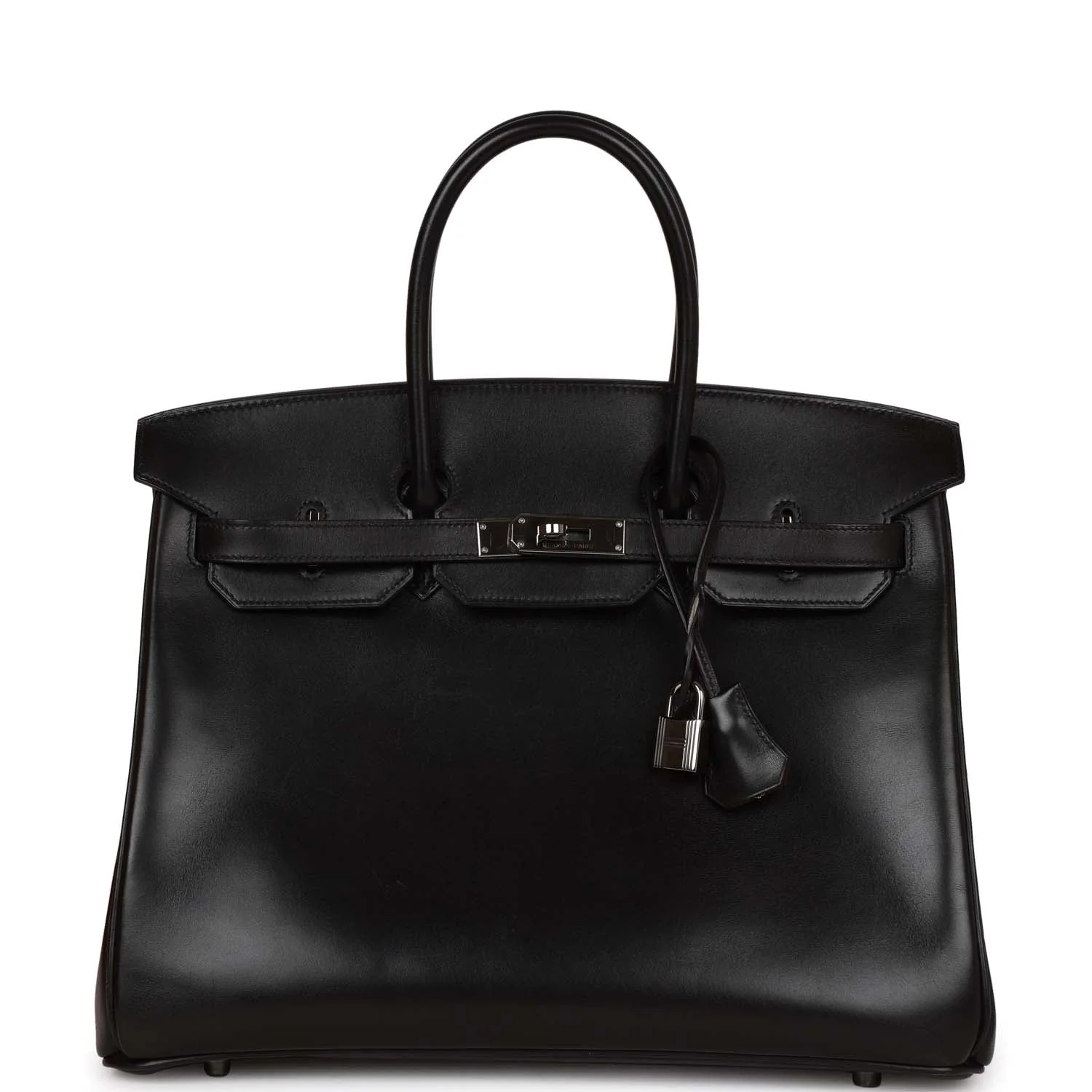 Pre-owned Hermes Special Order (HSS) Birkin 35 Black Box Verso Palladium Hardware