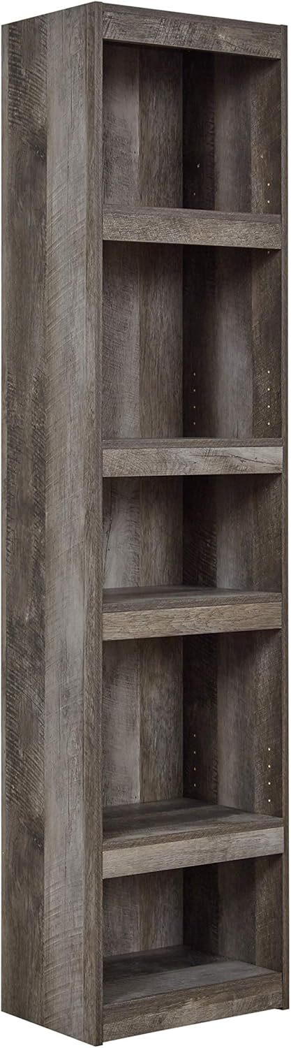 Signature Design by Ashley Willowton Coastal Entertainment Center Pier Bookcase with 3 Adjustable Shelves, Whitewash