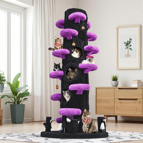 Super Large Cat Tree for Indoor Cats, All-in-One Tall Cats Tower with Scratching Post