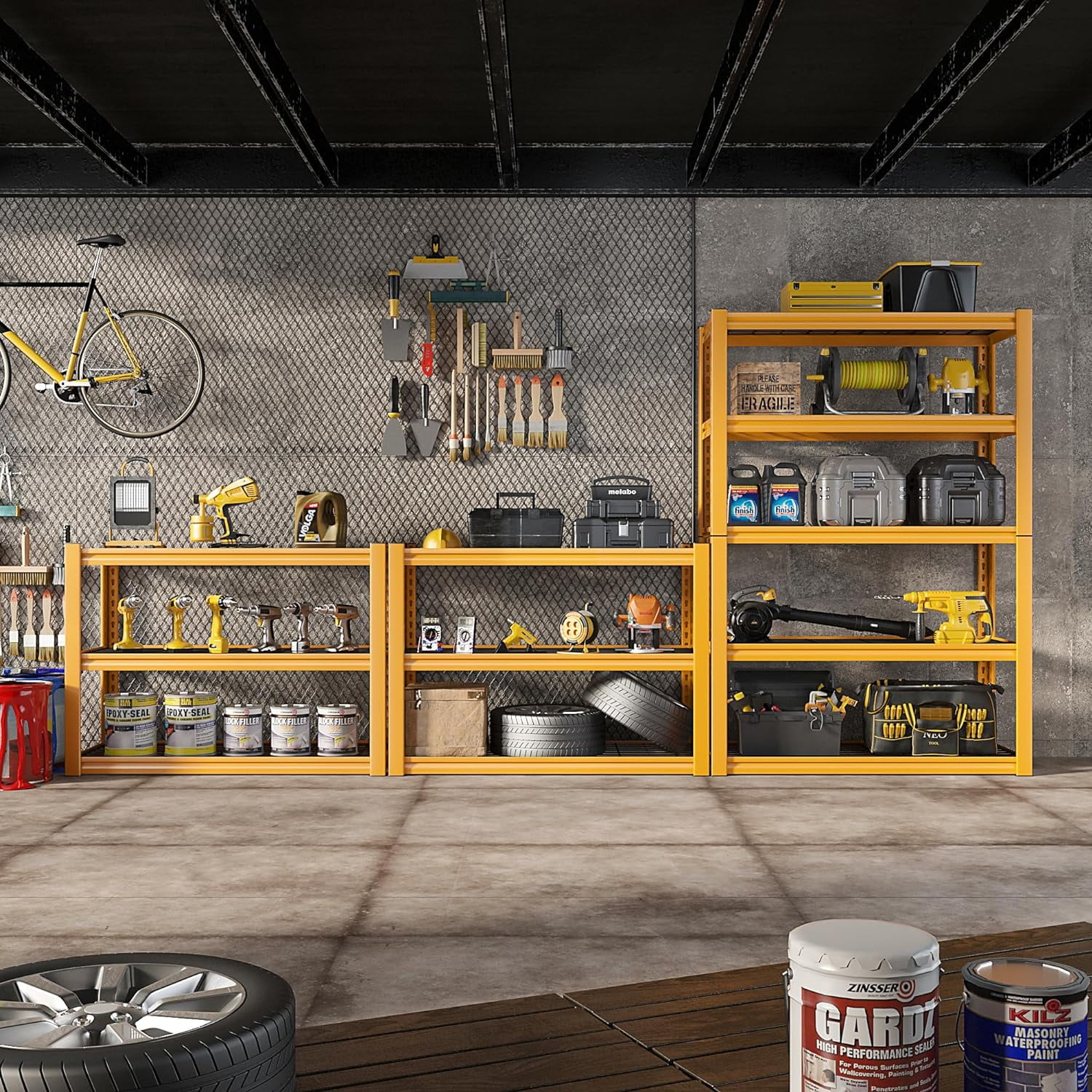 U-ToBe Garage Shelving Heavy Duty Loads 2000LBS 40" W Garage Storage Shelves Heavy Duty Shelving 72"H Adjustable Metal Shelving for Storage Rack 5
