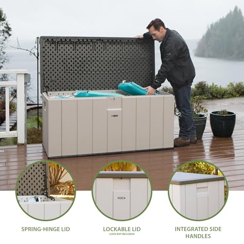 Lifetime 60012 Extra Large Deck Box, 130 Gallon, Desert Sand/Brown