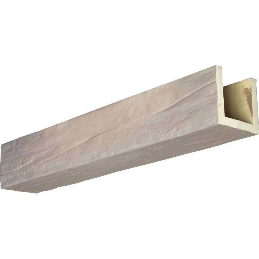 Ekena Millwork BMRW3C0080X040X144WH 3-Sided (U-beam) Riverwood Faux Wood Beam, Whitewash, 8x22W x 4x22H x 12&L