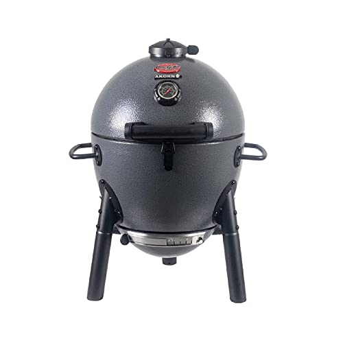 Char-Griller® AKORN® Jr. Portable Kamado Charcoal Grill and Smoker with Cast Iron Grates and Locking Lid with 155 Cooking Square Inches in Ash