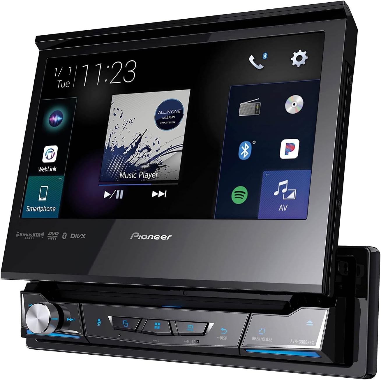 Pioneer AVH-3500NEX 1-Din 7-Inch Flip Out AV Receiver with Carplay and Android Auto