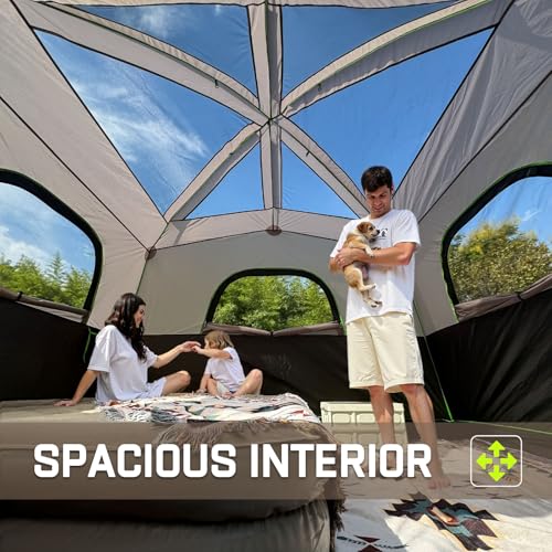 Happy Travel Tent 6 Person Tents for Camping, Waterproof Easy Setup Camping Tent with Rainfly