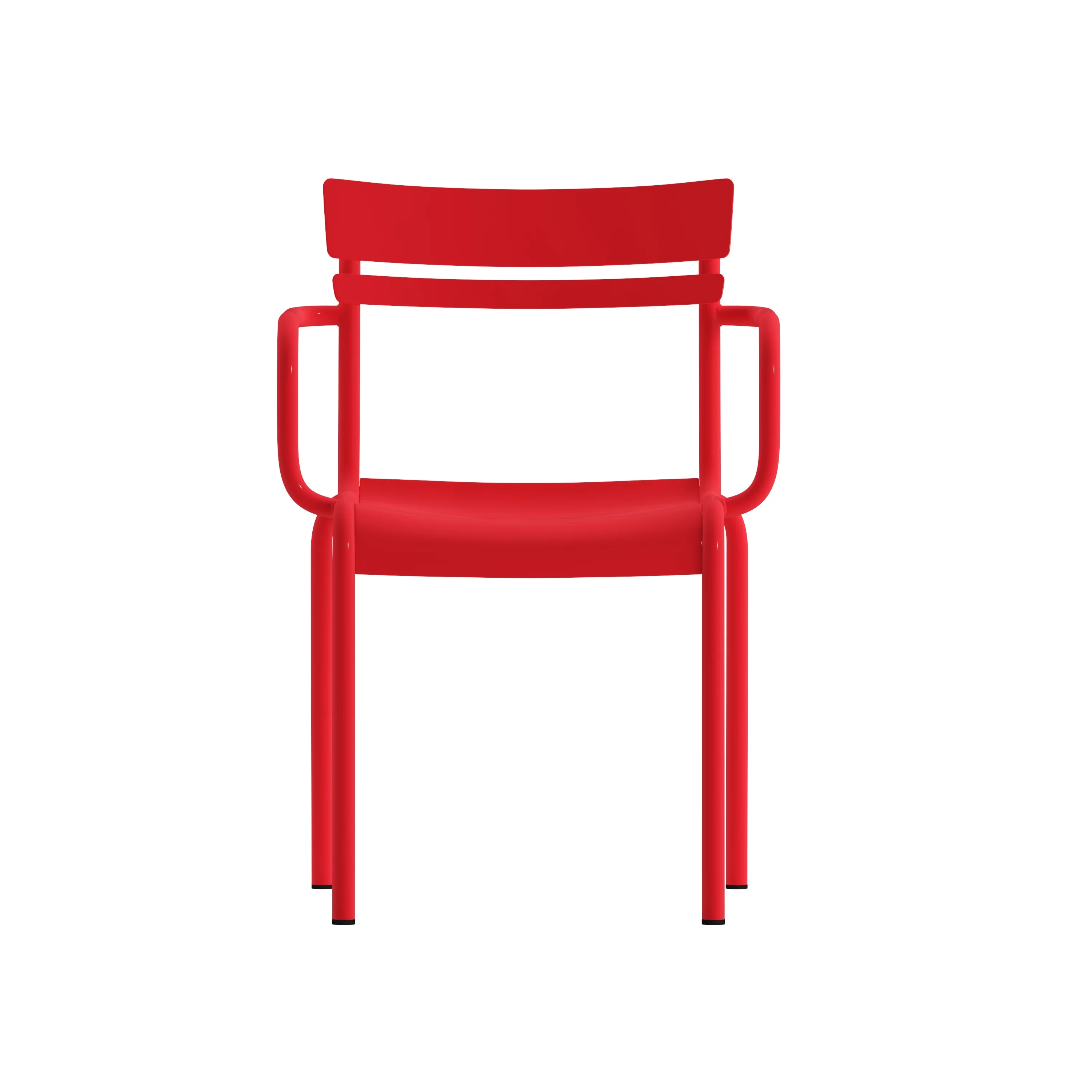 Flash Furniture Nash Commercial Grade Red Steel Indoor-Outdoor Stackable Chair with 2 Slats and Arms