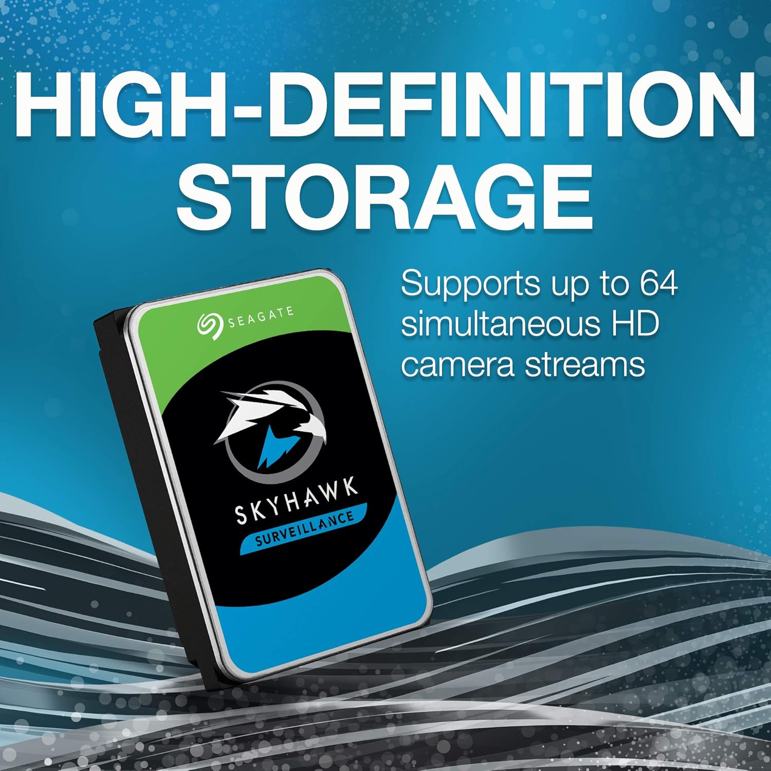 Seagate Skyhawk 6TB Surveillance Internal Hard Drive HDD – 3.5 Inch SATA 6Gb/s 256MB Cache for DVR NVR Security Camera System with Drive Health