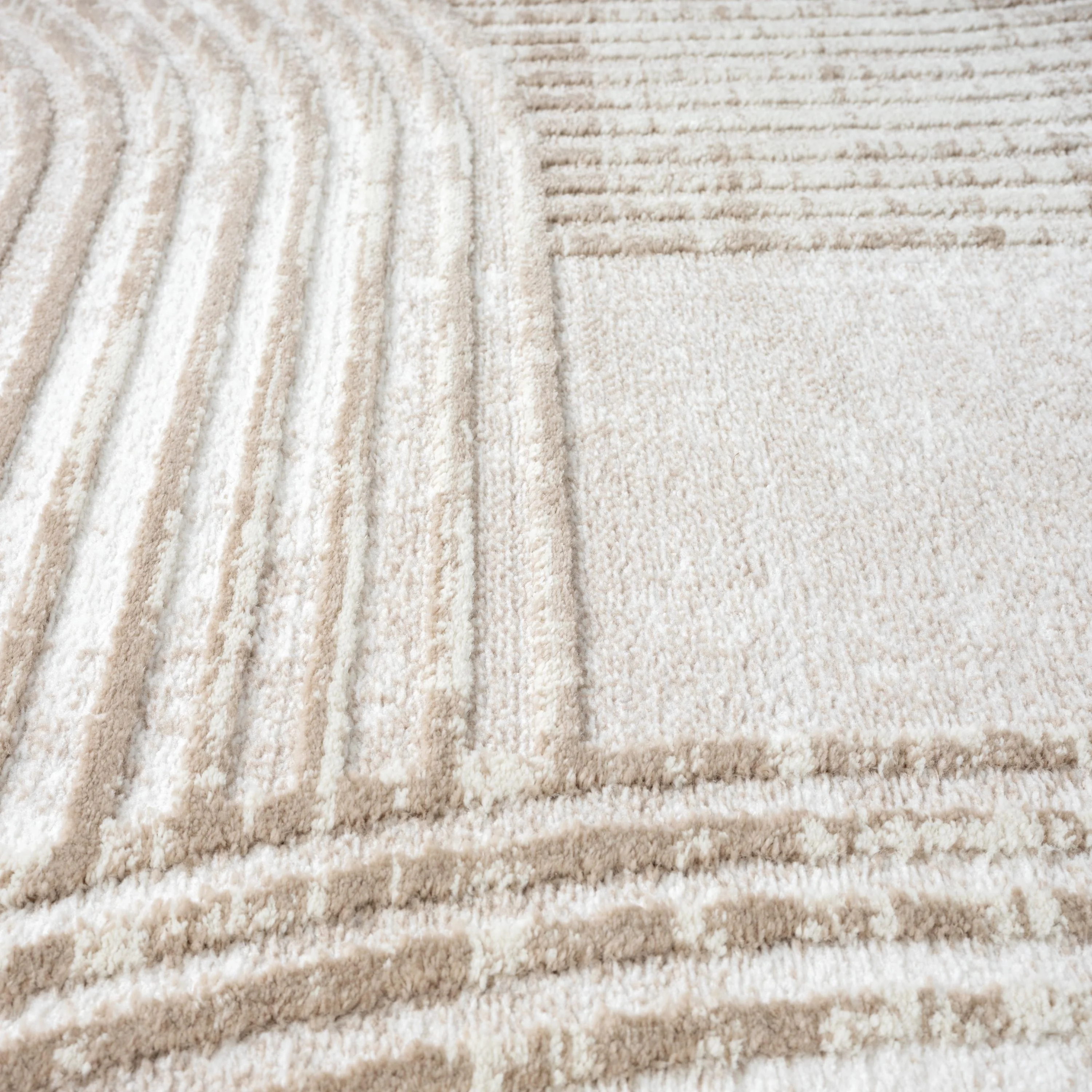 Abani Viva Collection Area Rug Mid Century Modern Bedroom Living Room Decor Floor Rug 8 x 10 Cream - Curated Treasures Market