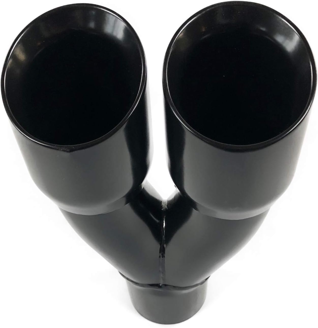 Exhaust Tip Dual 3.00 X 9.50 Long 2.50" Inlet Round Double Wall Slant Black Stainless Wesdon Exhaust Tip Pack of 2