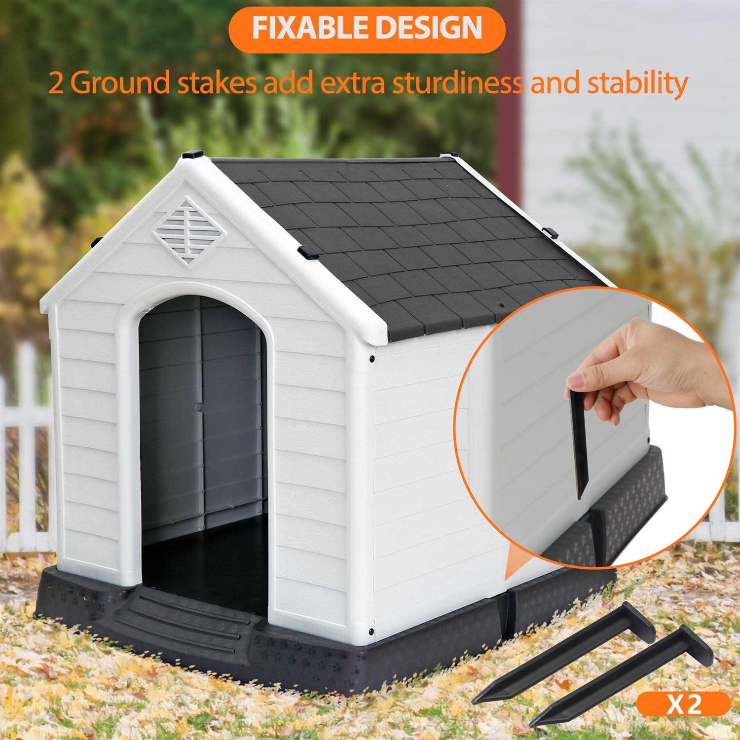 ZENSTYLE Large Dog House Insulated Waterproof Pet Kennel Shelter Indoor Outdoor - Pet Supplies online store