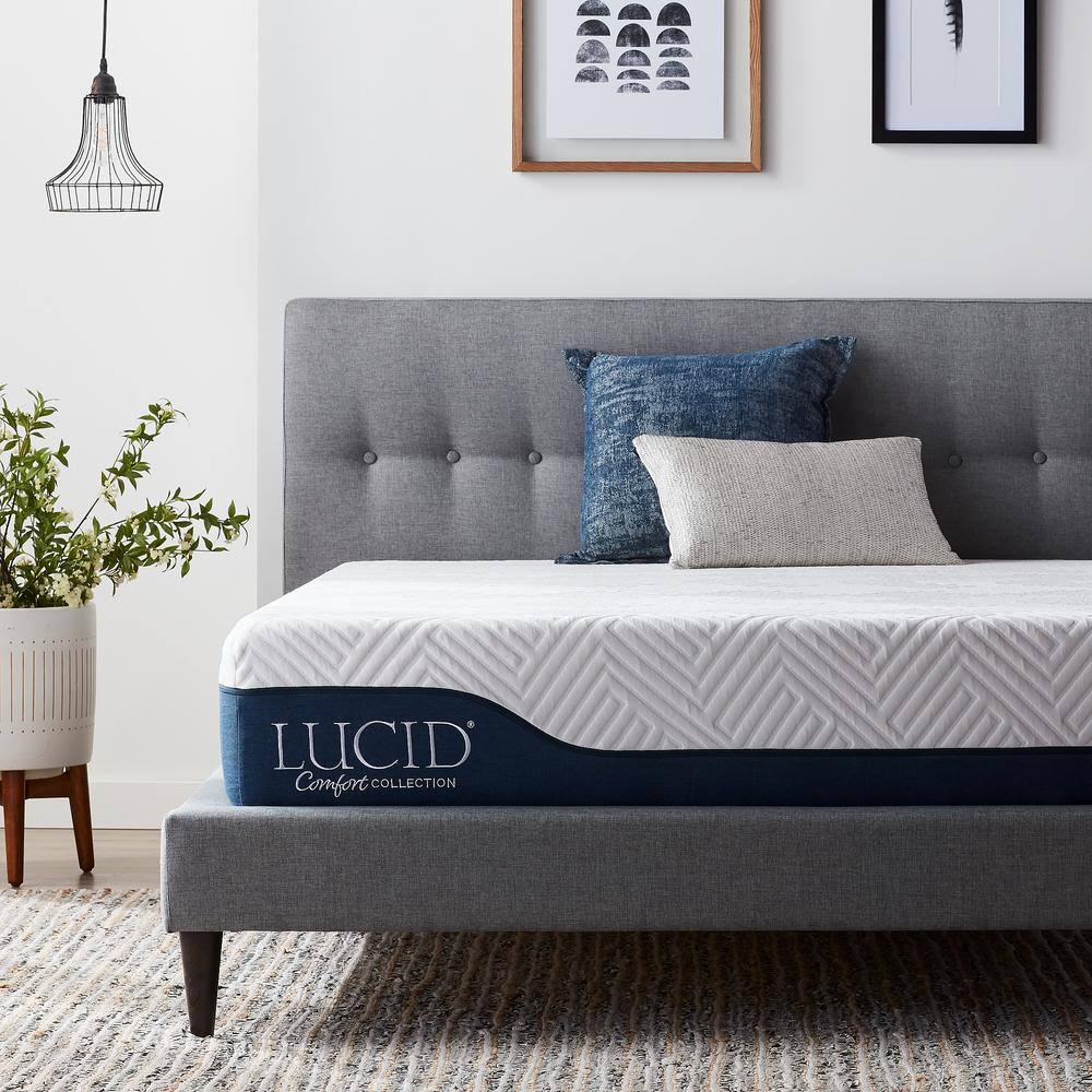 Lucid Comfort Collection 10 in. Gel and Aloe Vera Hybrid Memory Foam Mattress - Twin XL