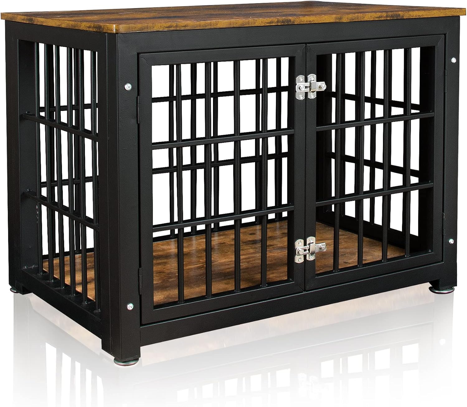 TADASA 32'' Wood Dog Crate Furniture, Decorative Small to Medium Dog Kennel with Double Doors