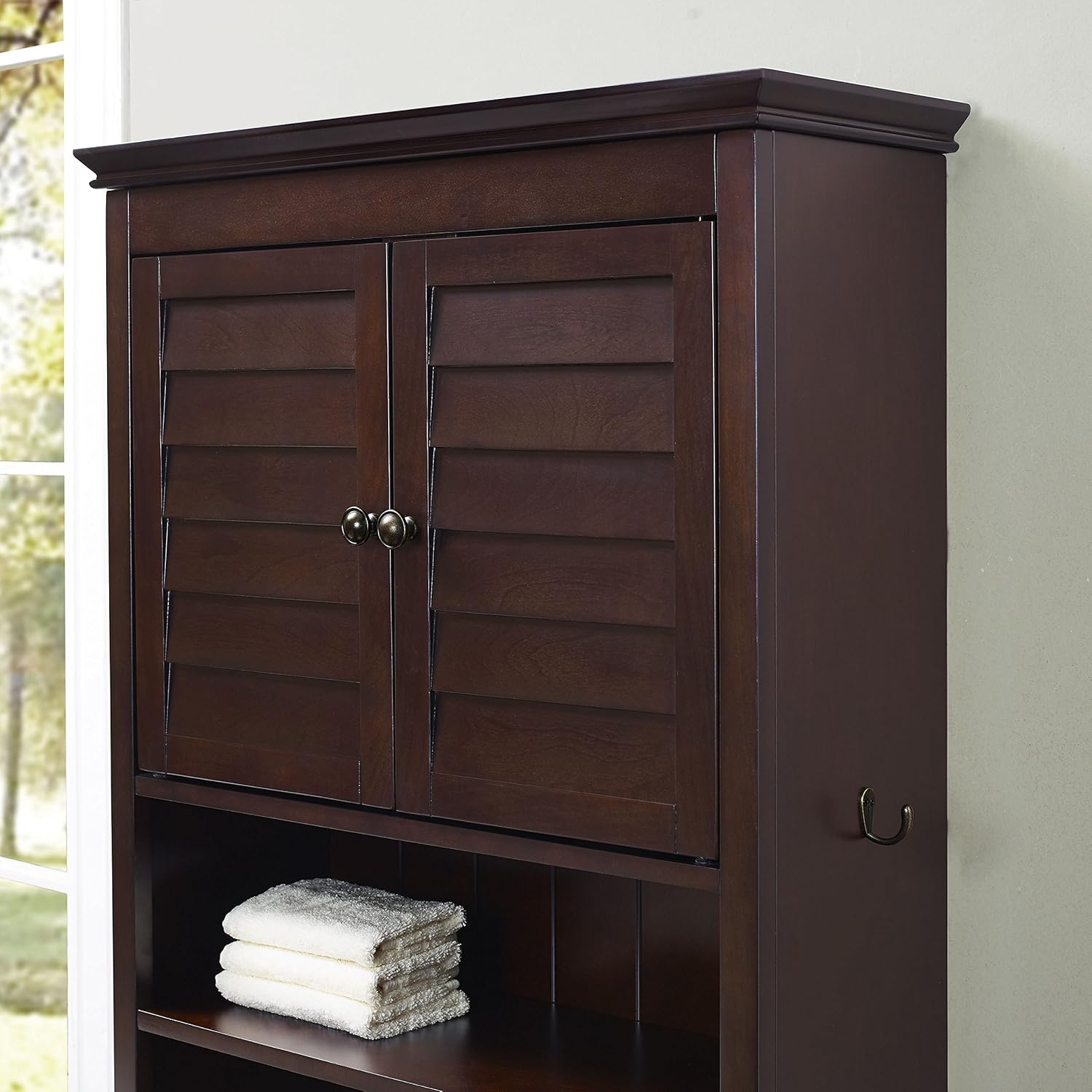 Crosley Furniture Lydia Space Saver Bathroom Cabinet, Espresso