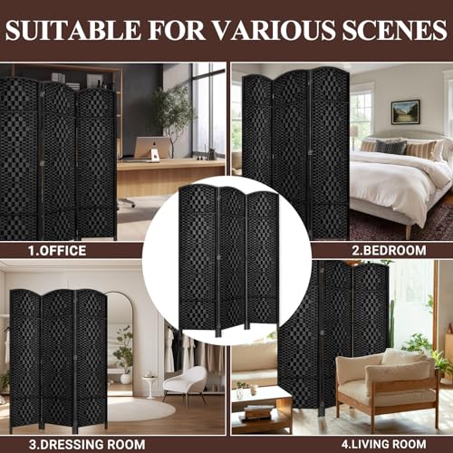 Room Divider, Room Dividers and Folding Privacy Screens, 16in Privacy Screen, 6 Panel Temporary Wall Partitions, 6ft Space Separation Panel Screen