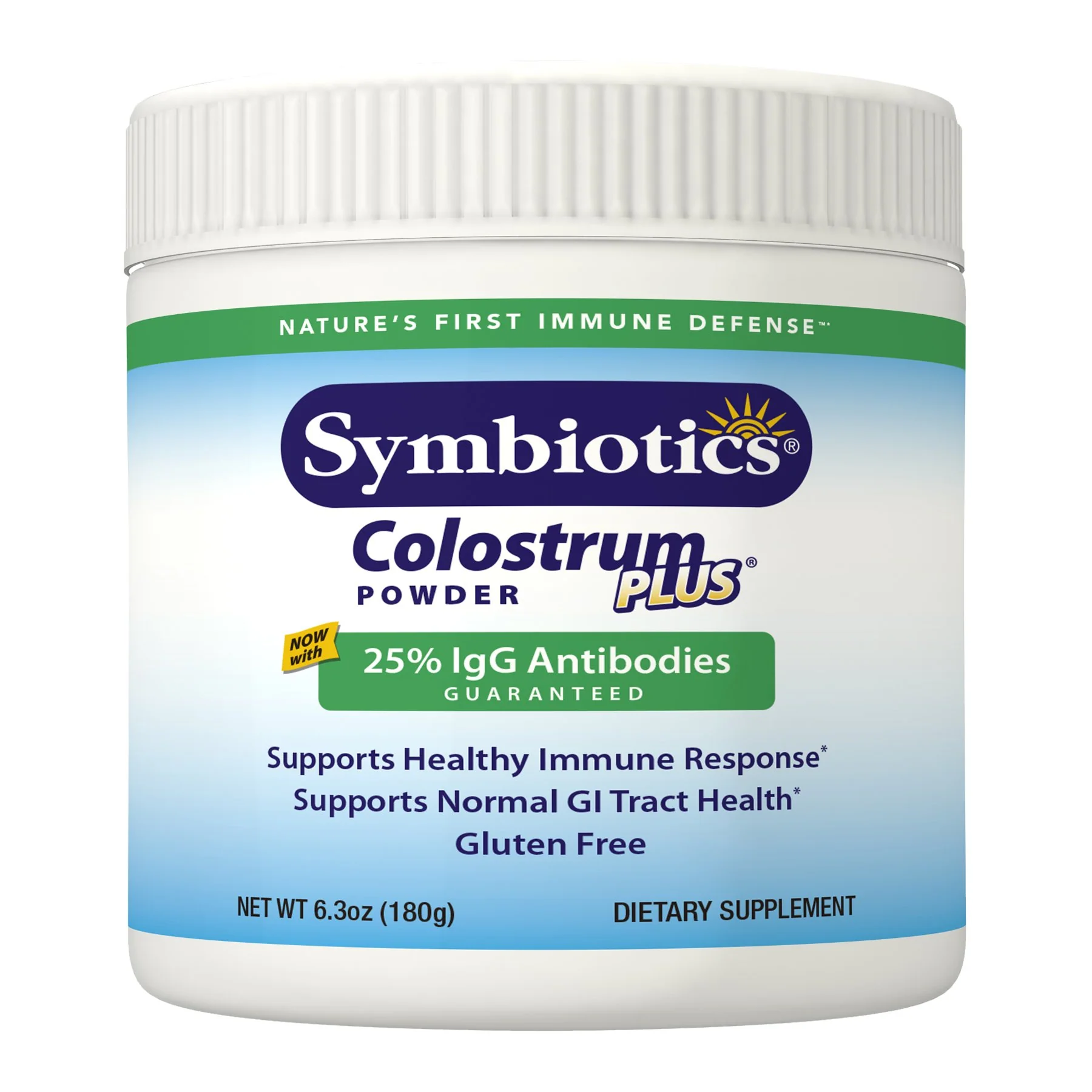 Symbiotics Colostrum Plus Powder Supplement for Immunity Support, 6.3 Ounces (180 g) - Kansas Nuitrition - HNZSDS