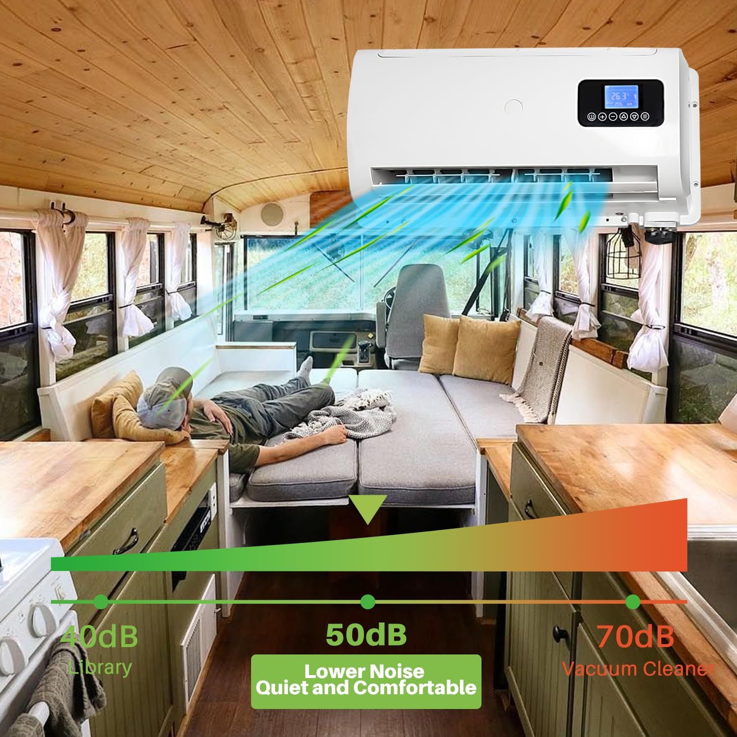 12V Air Conditioner 9000BTU, Mini Split 12 Volt Air Conditioner, Semi Truck 12 Volt DC Air Conditioner, Cooling Low Noise for Semi Trucks, Pickup