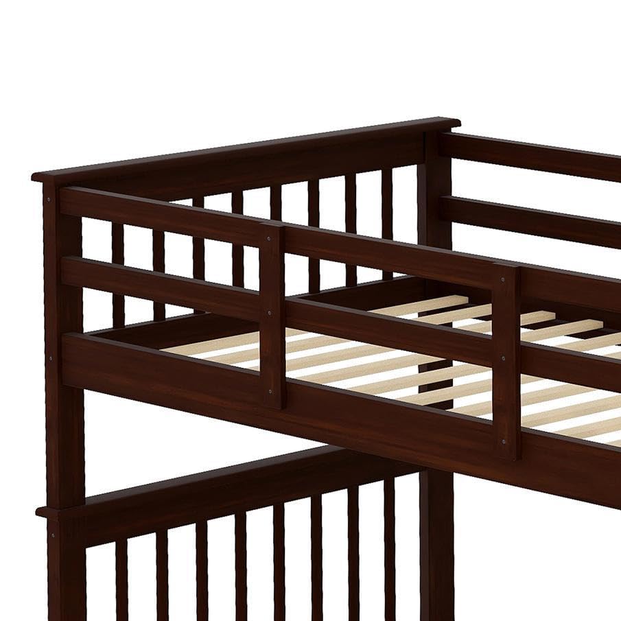 Ball & Cast Full Over Full Bunk Bed with Twin Size Trundle and Built in 4 Drawer,Wood Bunkbed w/Storage Ladder & Slat Support