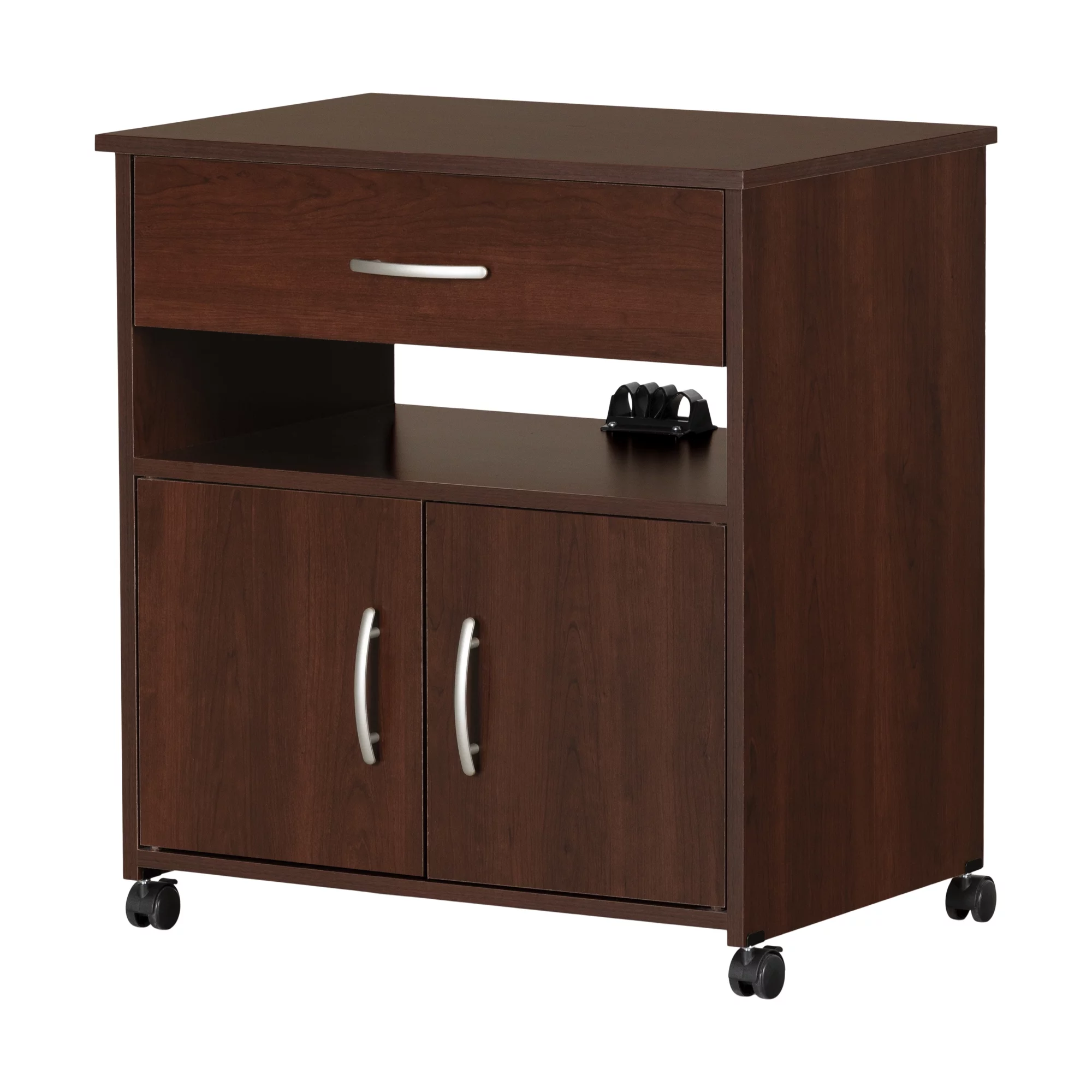 South Shore Axess Printer Cart in Royal Cherry
