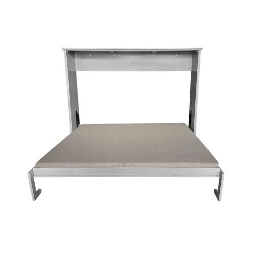Queen Size Murphy Bed,Wall Bed Frame Folding into Cabinet Design for Small Space,Bedroom,Guest Room,Gray