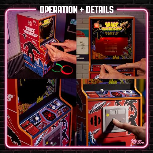 Numskull Quarter Arcades Teenage Mutant Ninja Turtles Collector's Edition Mini Arcade - 1/4 Scale Authentic Wooden Replica, Original ROM