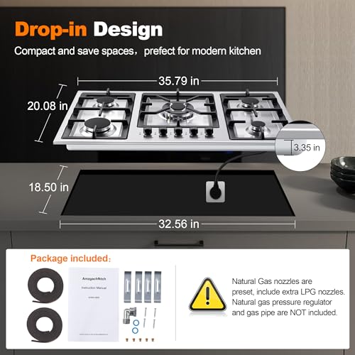 5 Burner Gas Stove Stainless Steel