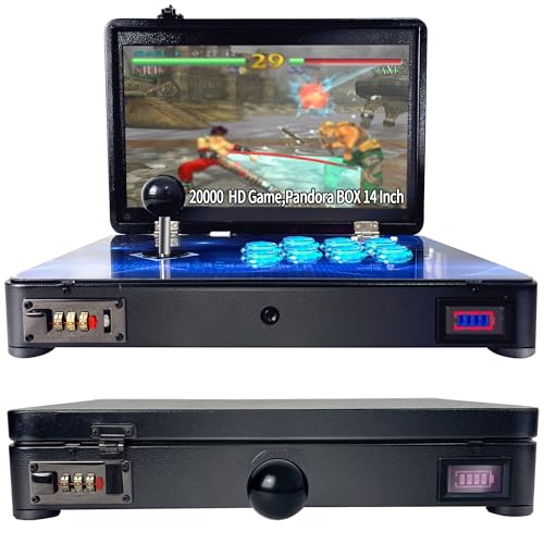 Pandora Arcade Portable Retro Video Game Player Built-in 20000+ Classic Games 14 inch LED Integrated Recreation Arcade Emulator Console Compatible