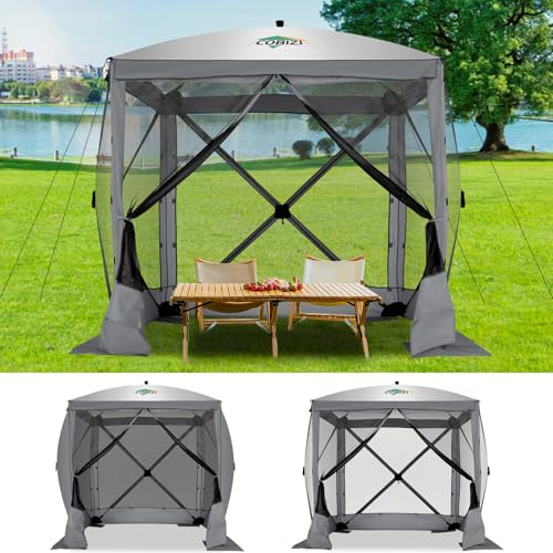 COBIZI 12x12ft Pop up Gazebo Screen Tent Screen House for Camping, Camping Outdoor Screened Gazebo, Canopy Tent